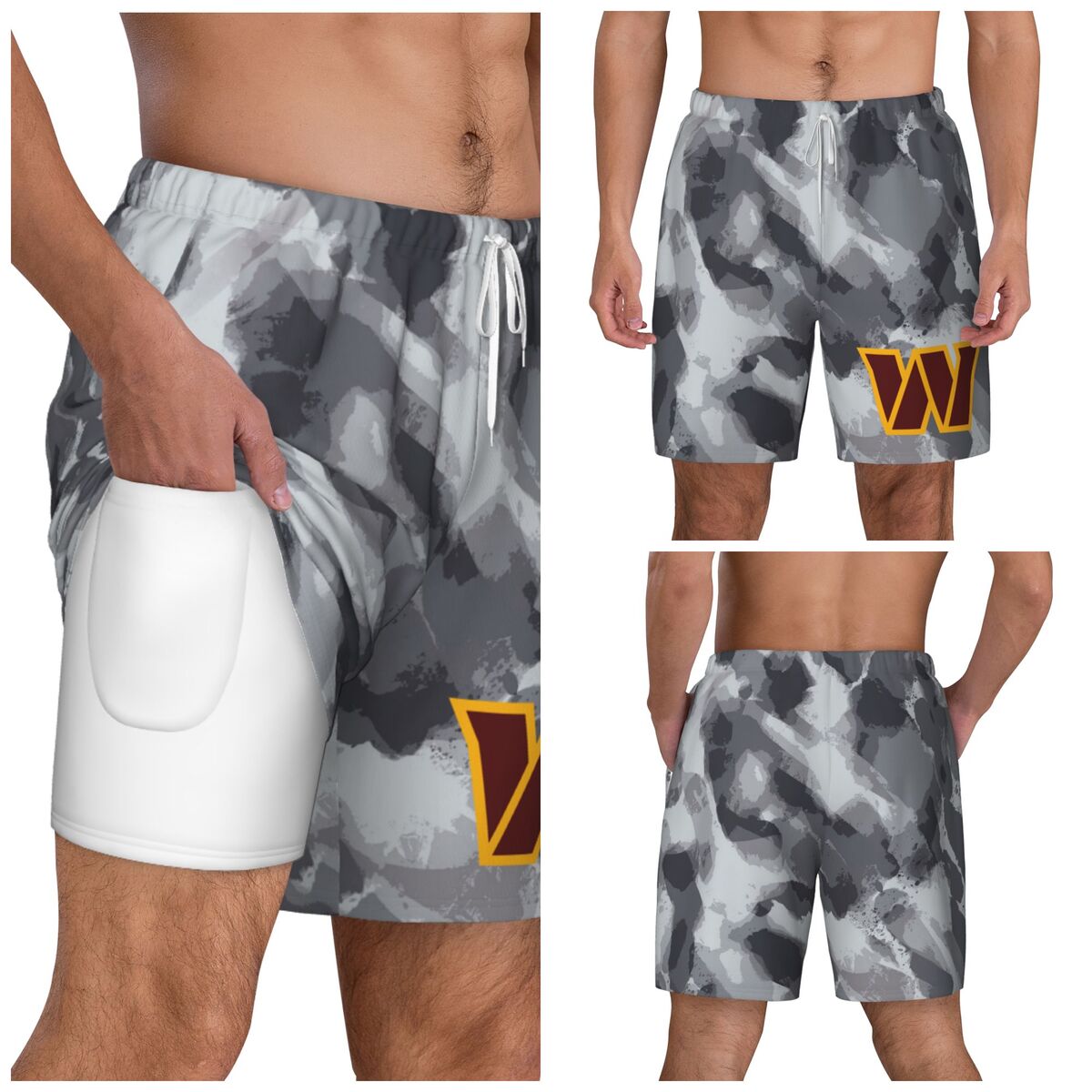Washington Commanders Camo Quick-Dry Men Swim Trunk