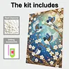 Kit de peinture DIY en perles 30x40cm avec un cadre autocollant (oiseau bleu)