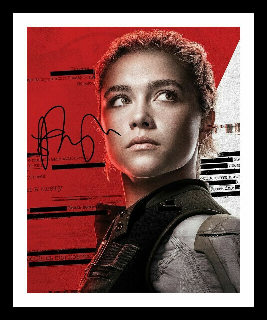 Florence Pugh - Black Widow Autograph Signed & Framed Photo Poster painting