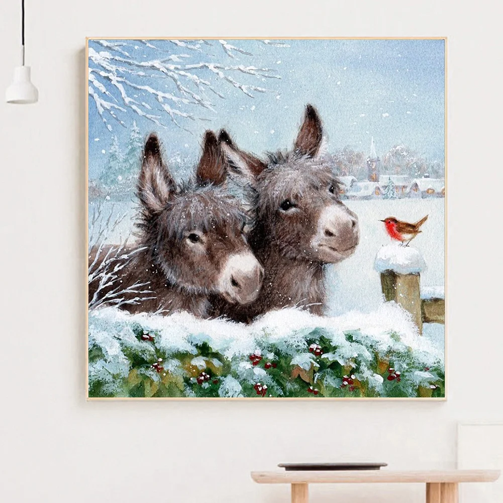 Full Round Diamond Painting 30*30cm - Donkey