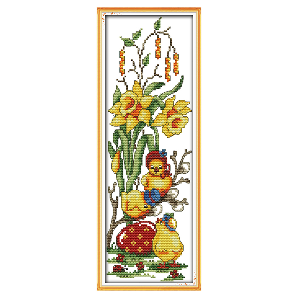 

Cute Chick - 14CT Stamped Cross Stitch - 37*15CM, 501 Original