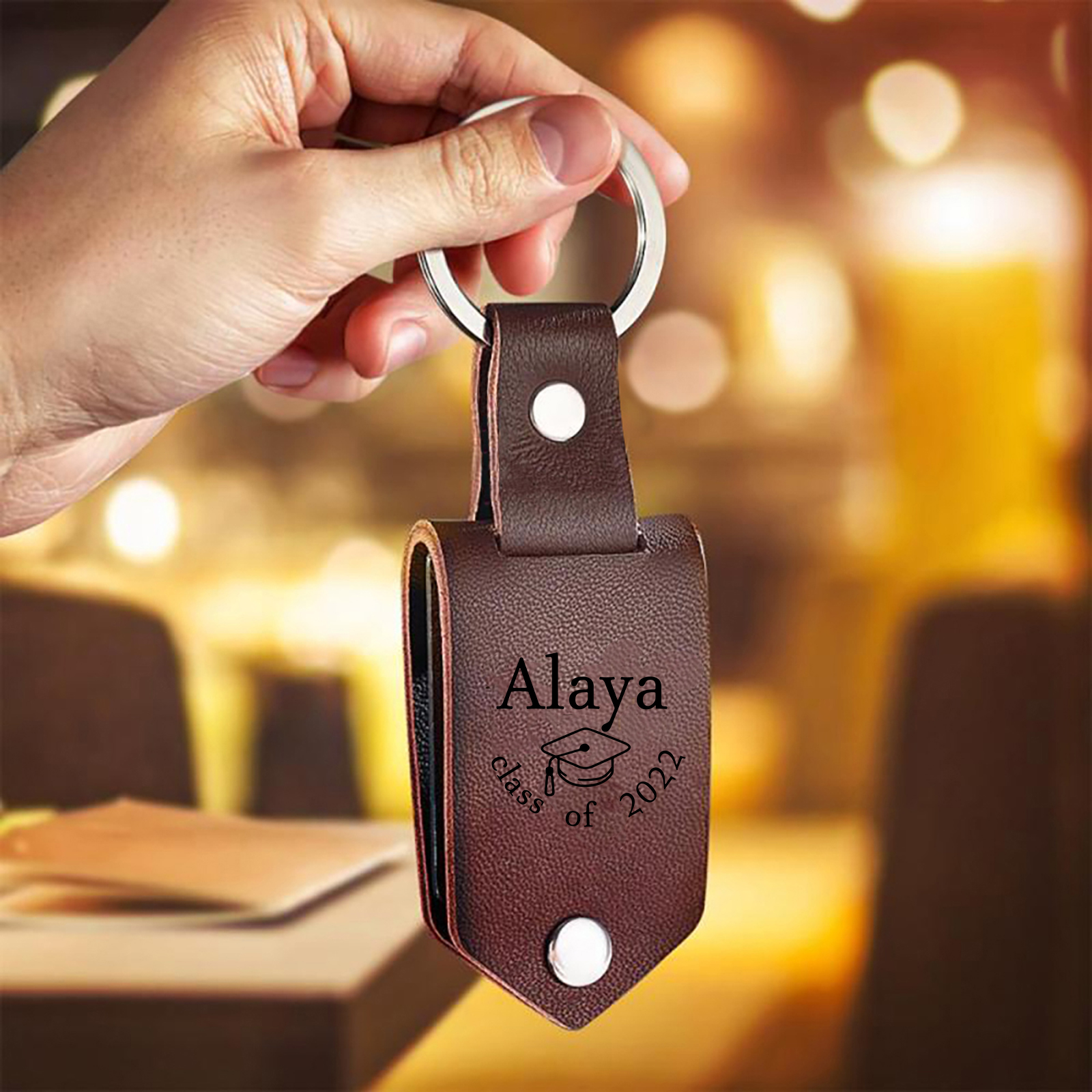Personalised Graduation Leather Keychain Custom Name & Photo Keychain Graduation Gift - Be Who You Are-Jessemade AU