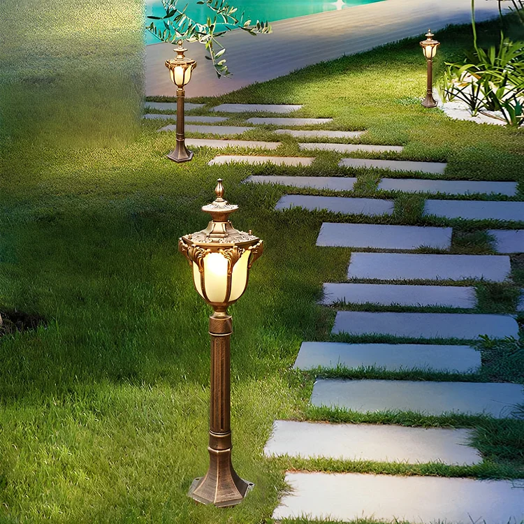 Outdoor Waterproof LED European-style Short Pole Lamp Post Pathway Lights - Appledas