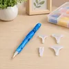 Resin Diamond Painting Point Drill Pen with 4 Various Tips Painting Arts 5D Point Drill Pen Diamonds Art Points Drills Pens for Nail Arts Rhinestone Decorations Cross-Stitch (Dark Blue)