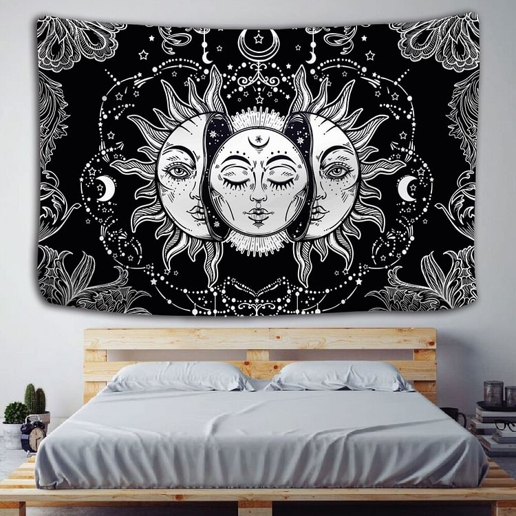 【Limited Stock Sale】Tapestry - White Black Sun Moon