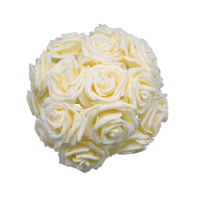 24Pcs/lot Artificial Rose Bouquet Decorative Foam Rose Flowers Bride Bouquets for Wedding Home Party Decoration Wedding Supplies