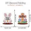 2pcs/set DIY Special Shape Diamond Painting Easter Bunny Egg Wooden Desk Ornament Craft Decor Kit