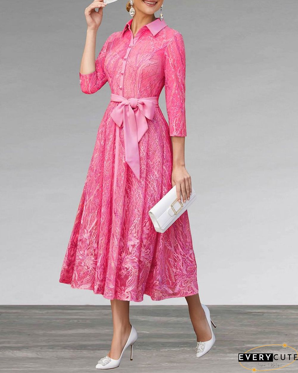 ELEGANTLY ELEVATED WOVEN MIDI DRESS