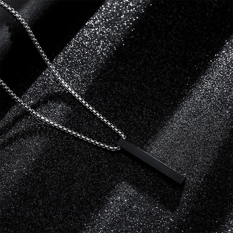 Titanium Steel Necklace Male Personality Column Design Stainless Steel Pendant Hip Hop Accessories New Jewelry Accessories Sweater Chain2