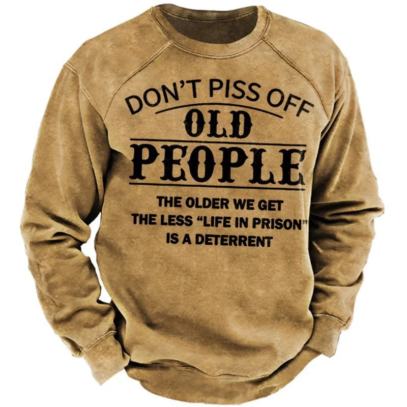 Men's Trendy Long Sleeve Letter Print Sweatshirt