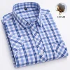 Men's Summer Plaid Cotton Casual Short Sleeve Shirt