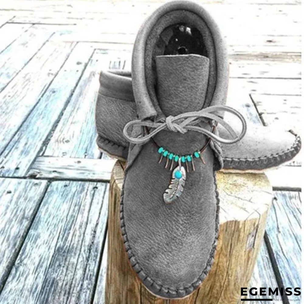 Boho Flat Heel Daily Boots | EGEMISS