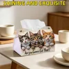 (24cm)Diamond Art Tissue Box Cover DIY PU Desktop Organizer Large(Cat)