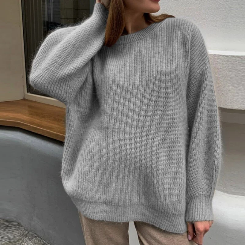 Autumn Winter Warm Knitted Cashmere Sweaters Women Loose Causal Fashion Sweater Soft Basic White Lady Knitwear Jumper New