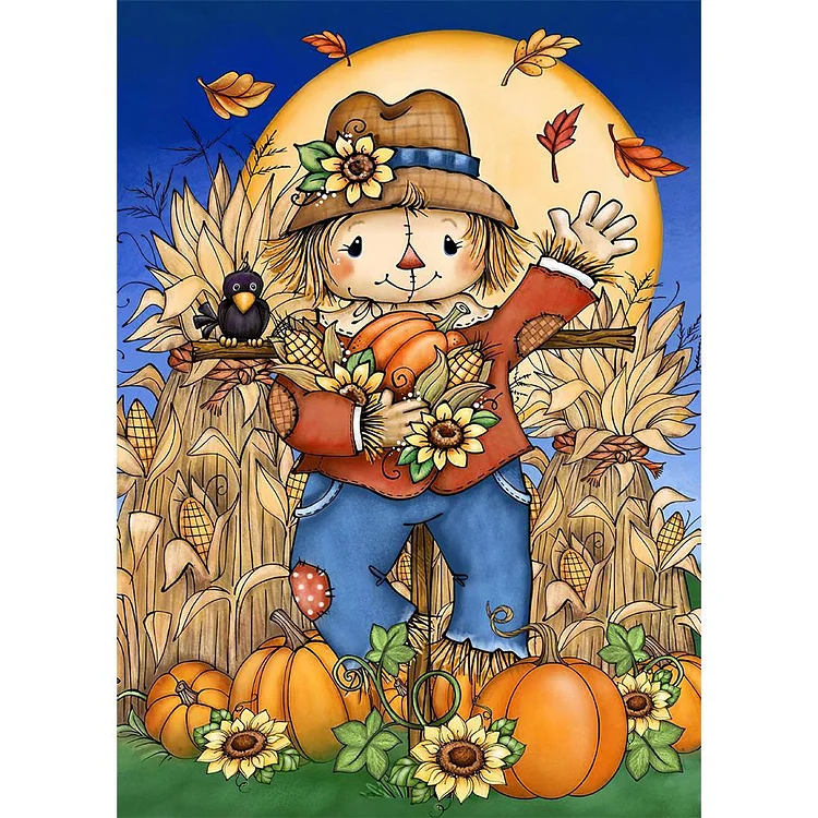 Halloween Scarecrow - Full Round Drill Diamond Painting - 30x40cm(Canvas)