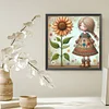 Diamond Painting -DIY Full Square Drill Fresh Flower Girl(35*35CM)