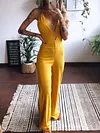 Backless Empire Wide Leg Jumpsuits