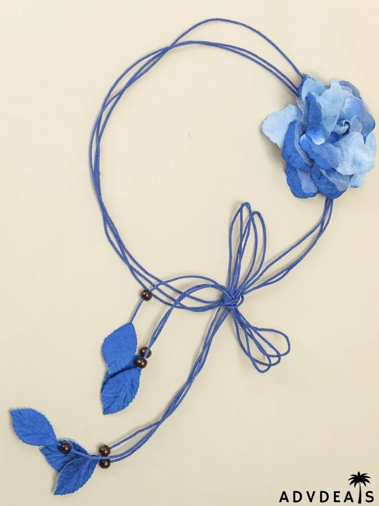 Bead & Flower Decor Rope Belt