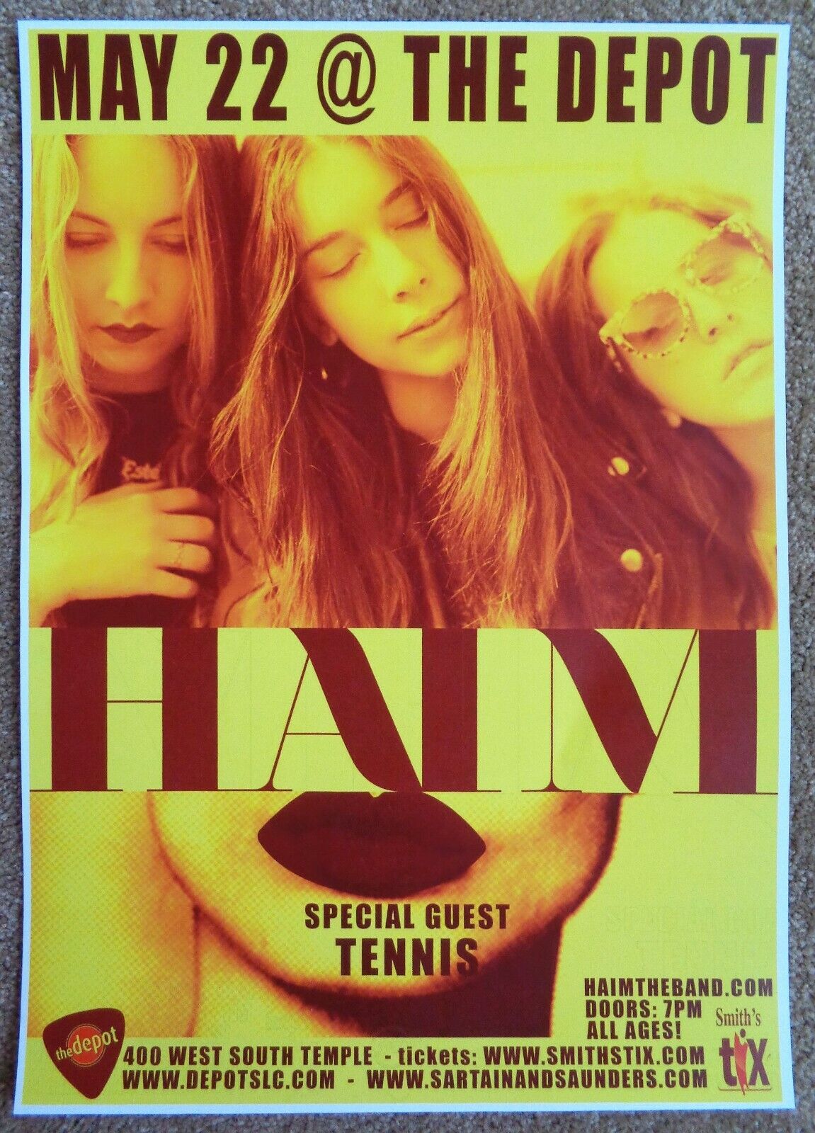 HAIM 2014 Gig POSTER Salt Lake City Utah Concert