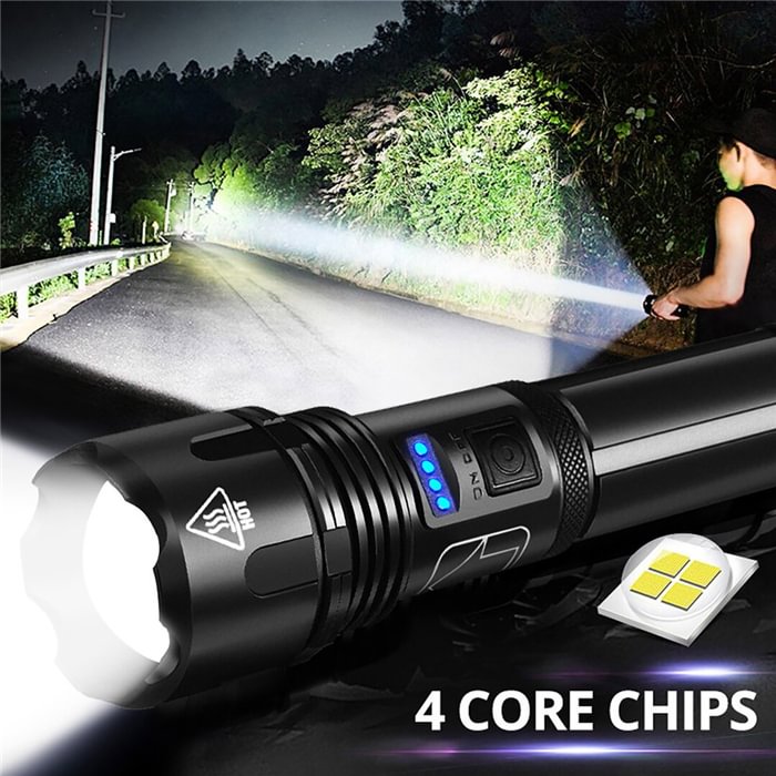 Waterproof military flashlight 90000 super and zoom