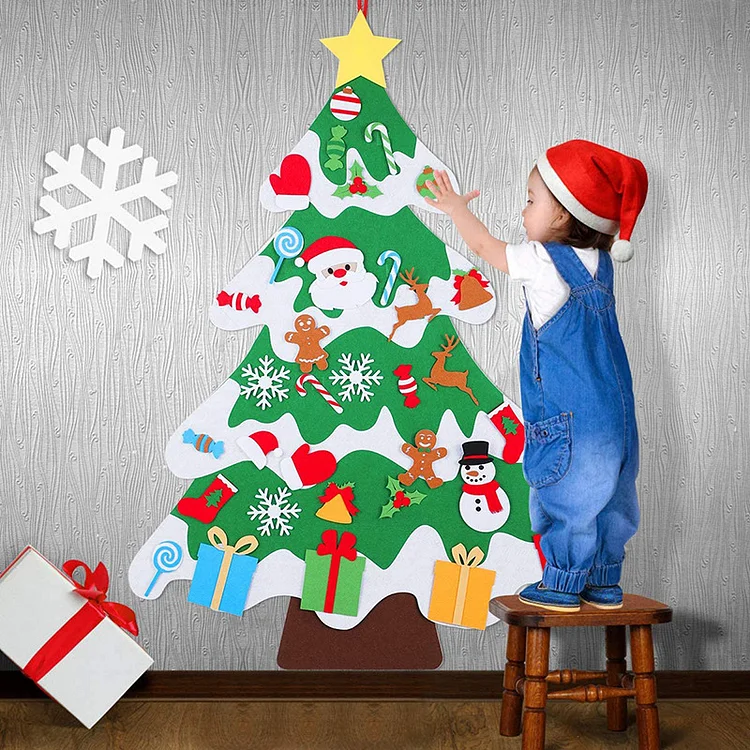 DIY Felt Christmas Tree Kit Wall Hanging Decor Gifts for Kids