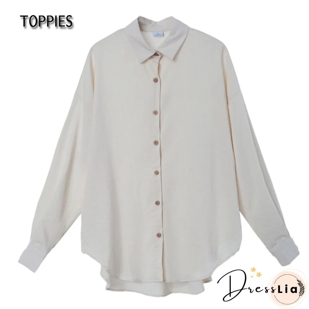 Toppies Women Two Piece Set Casual Shirt Office Lady Long Sleeve Blouse Chic Elastic Waist