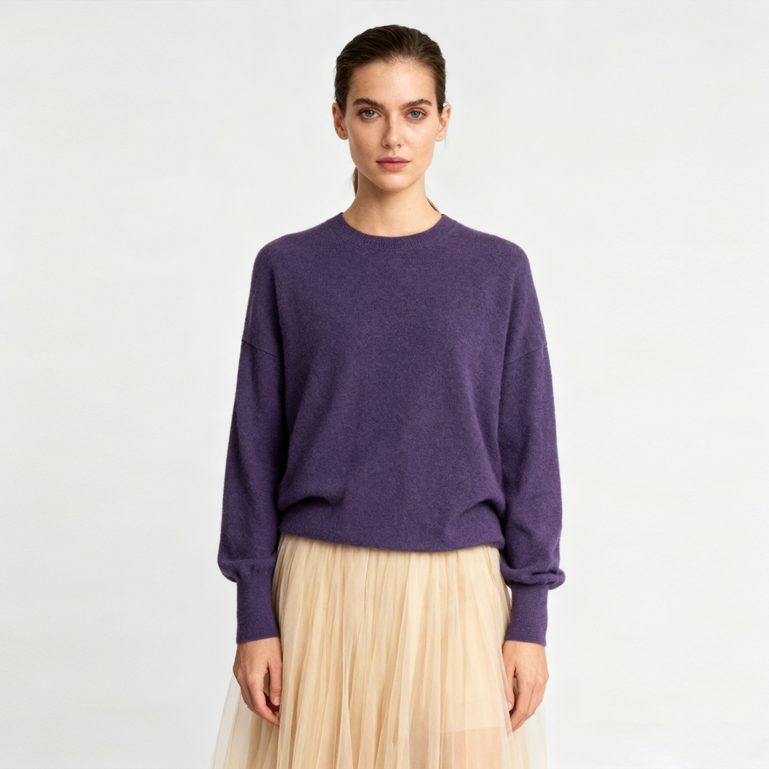 Women's Classic Cashmere Sweater | Relaxed Fit Knit Top REAL SILK LIFE