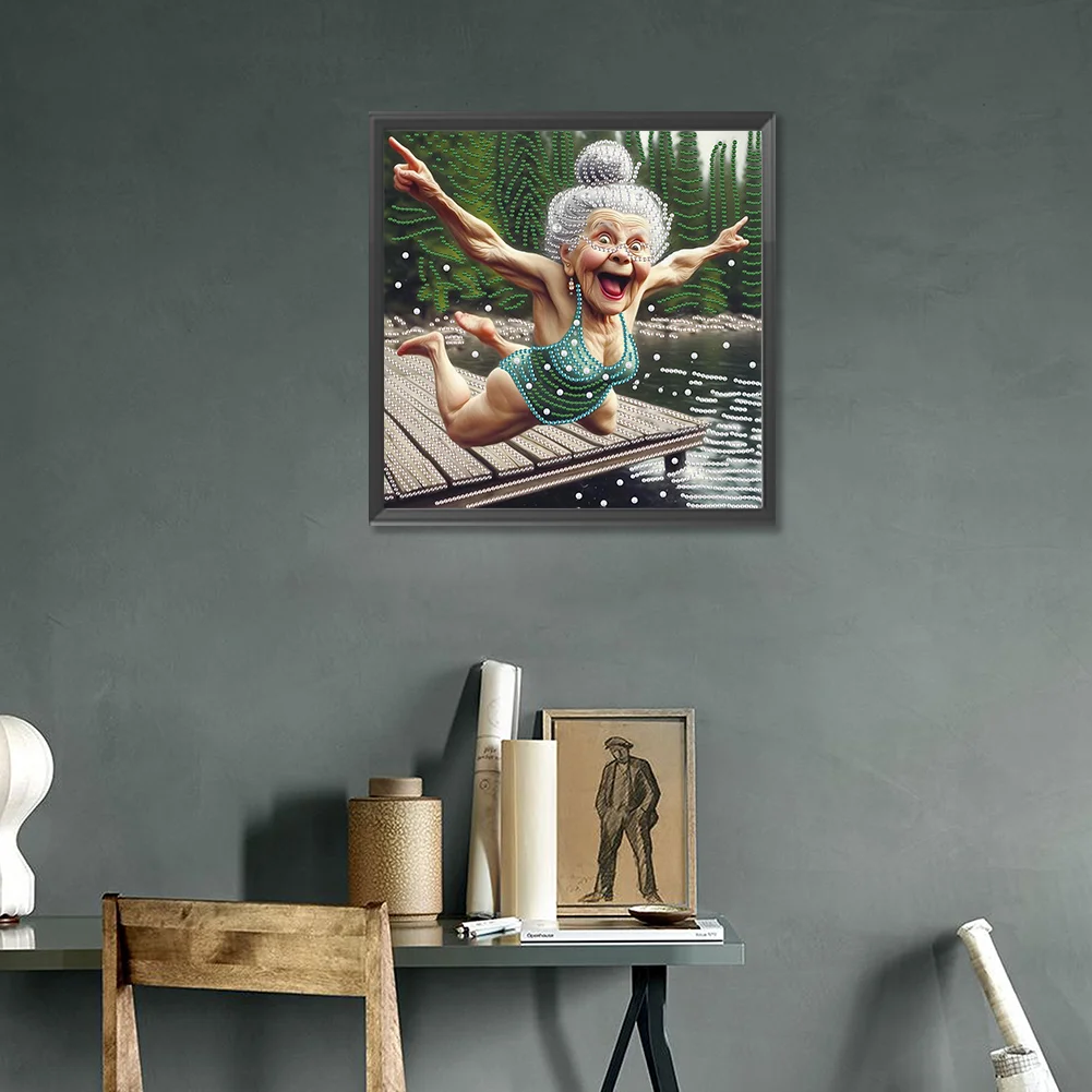 Diamond Painting - Partial Special Shaped Drill - Granny(Canvas|30*30cm)