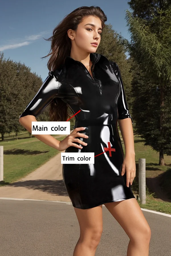 Women Latex Micro Dress Afeelya Pain