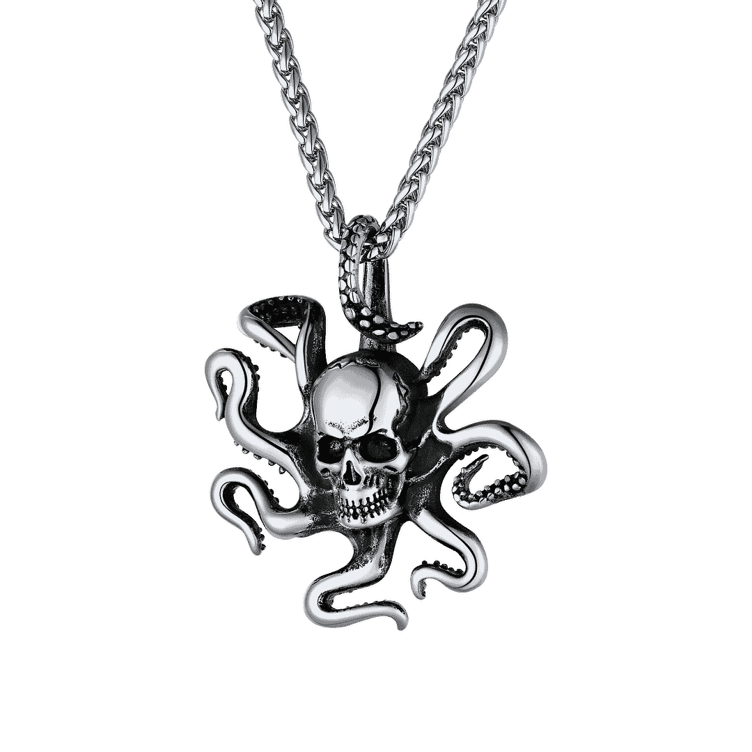 Octopus Skull Necklace For Men