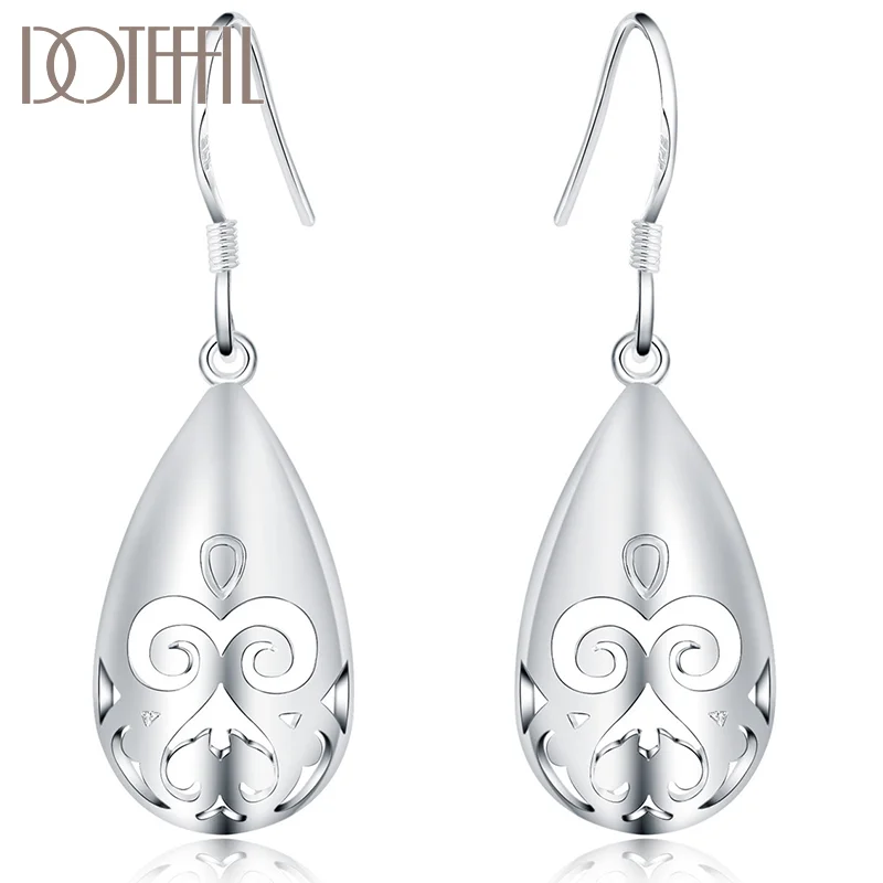DOTEFFIL 925 Sterling Silver Grimace Water Droplets / Raindrops Earring For Women Jewelry