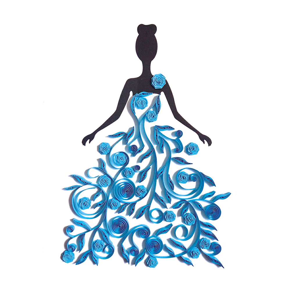 

Blue Dress Girl - Paper Quilling, 501 Original