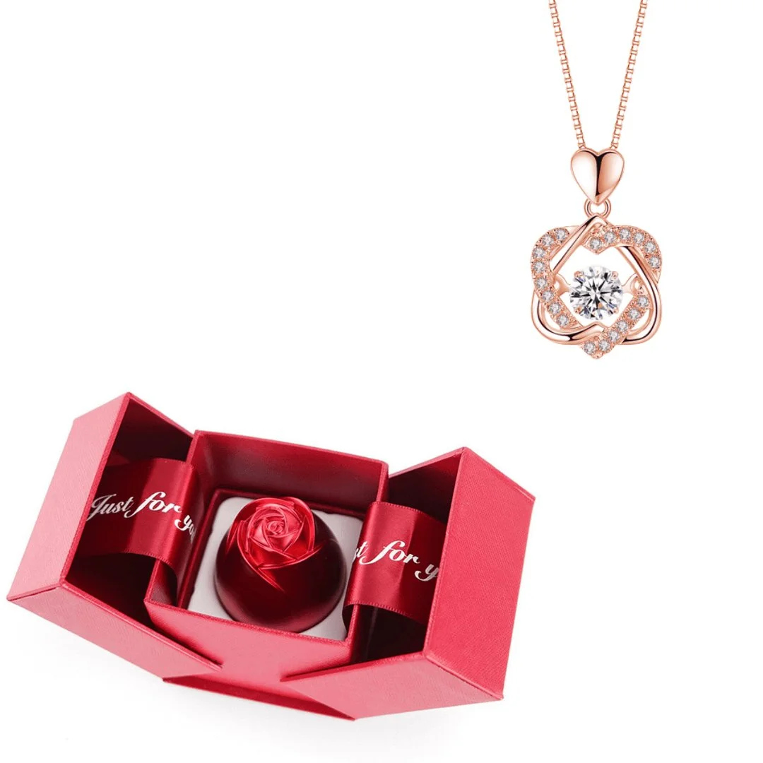 🔥Eternal Heart Necklace Set with Rose - ❤The perfect gift for your significant other🌹