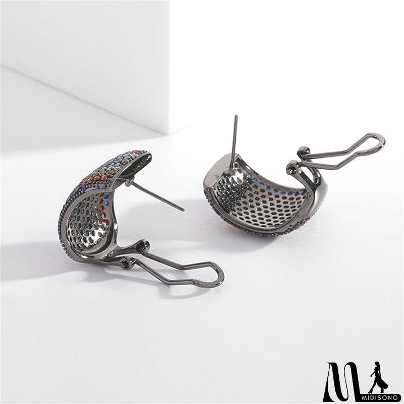 MidiSono - Women's Colorful Graceful Retro Clasp Anti Lost Earrings