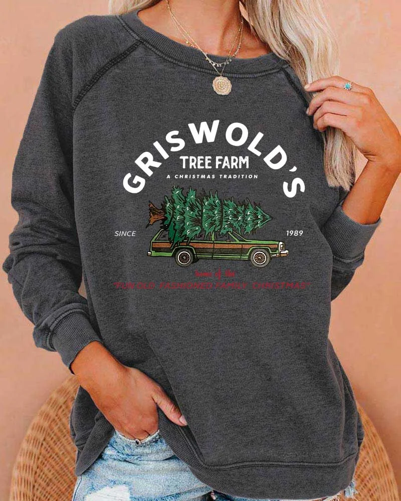 Griswold's Tree Farm Since 1989 Deep Gray Sweatshirt