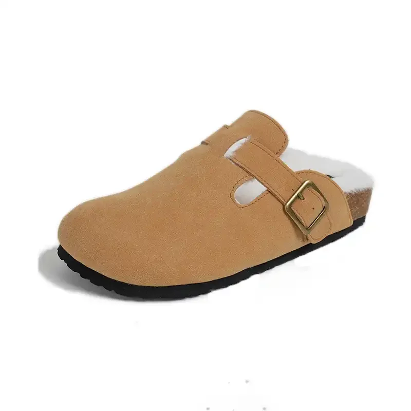 Letclo™ Thermal Cotton Half-top Leather Birkenstocks(Plush) letclo Letclo