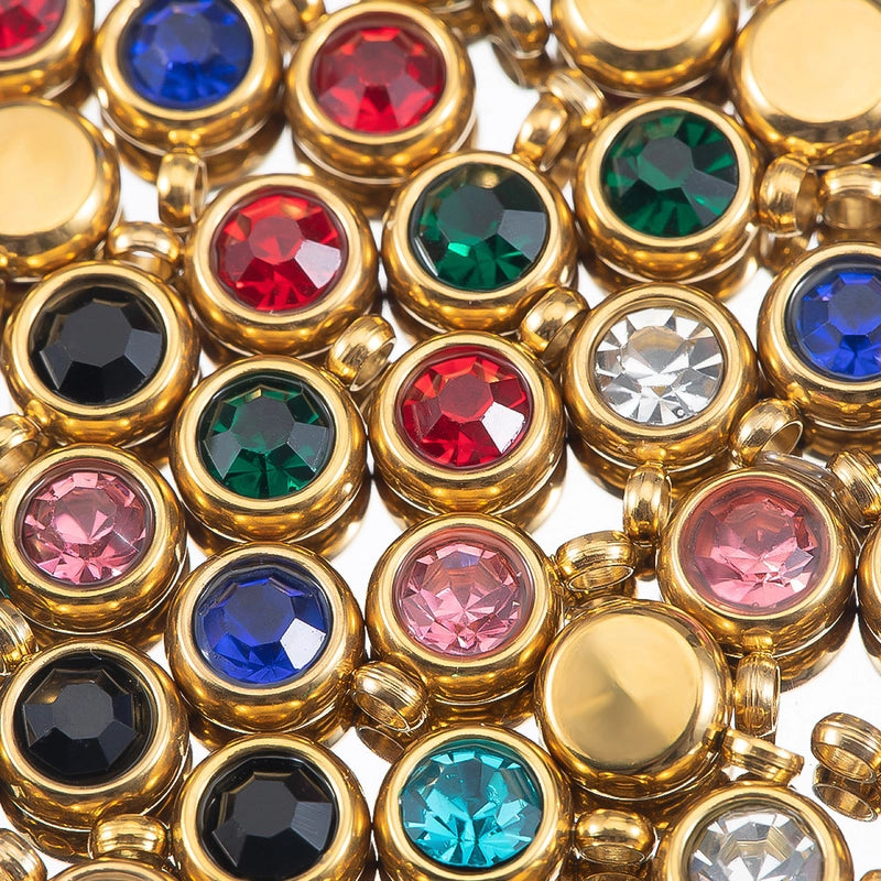 20 PCS/Package Diameter 6 Mm Plastic Resin Zircon Geometric Pendant