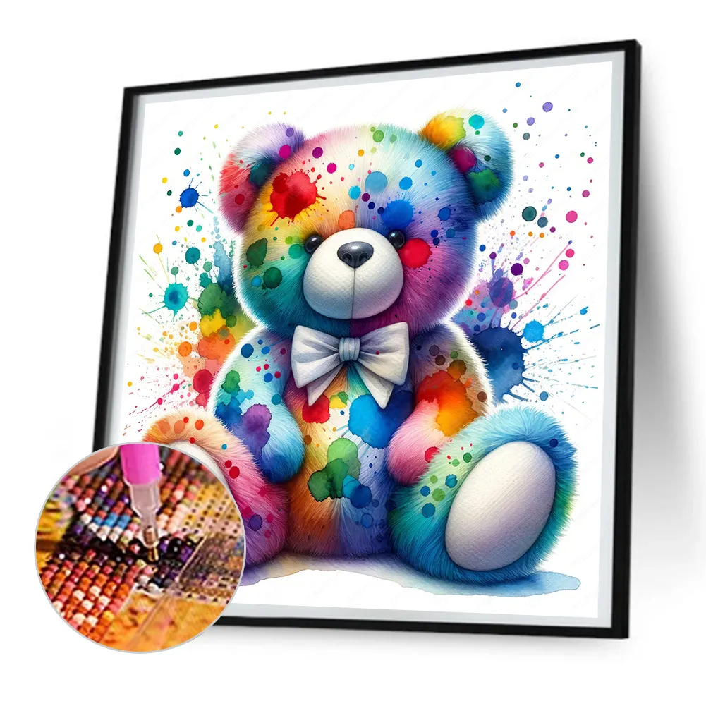 Diamond Painting - Full Round Drill - Rainbow Bear(Canvas|30*30cm)