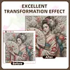 Fan Peony Geisha Full Diamond Art Painting Kit 40 x 40CM for Adults