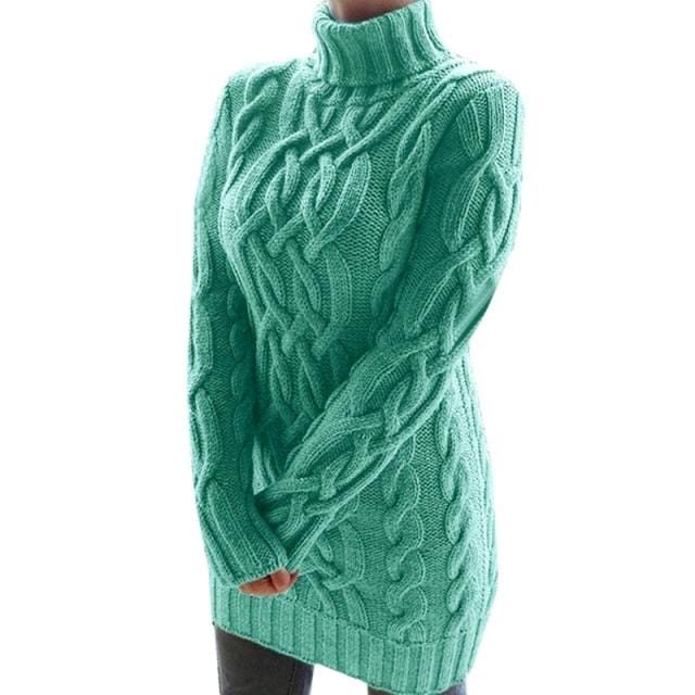 Oversized Turtleneck Sweater Dress