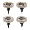 4Pcs LED Mosaic Solar Disk Light IP44 Waterproof Decorative Driveway Lamps Solar-Powered Ground Mosaic Disk Lamp for Outdoor Walkway Patio & Lawn