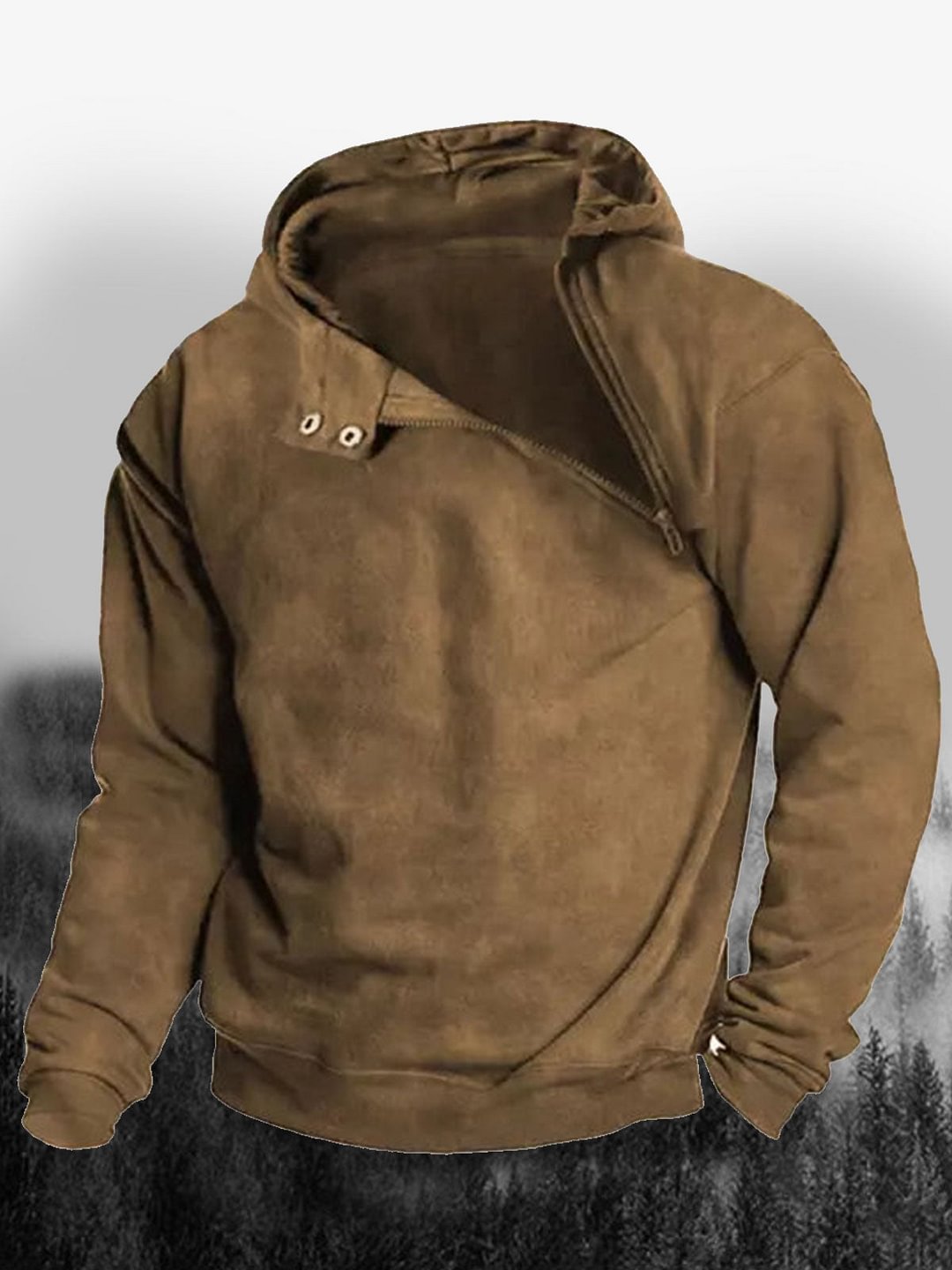 Men's Retro Fleece Warm Zip Hoodie