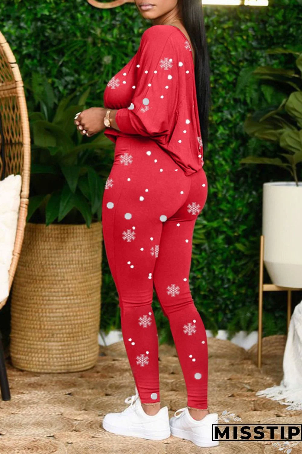 Black Casual Print Patchwork Off the Shoulder Long Sleeve Two Pieces