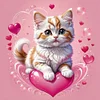 5D DIY Full Square Drill Diamond Painting - Valentines Day Heart Cat