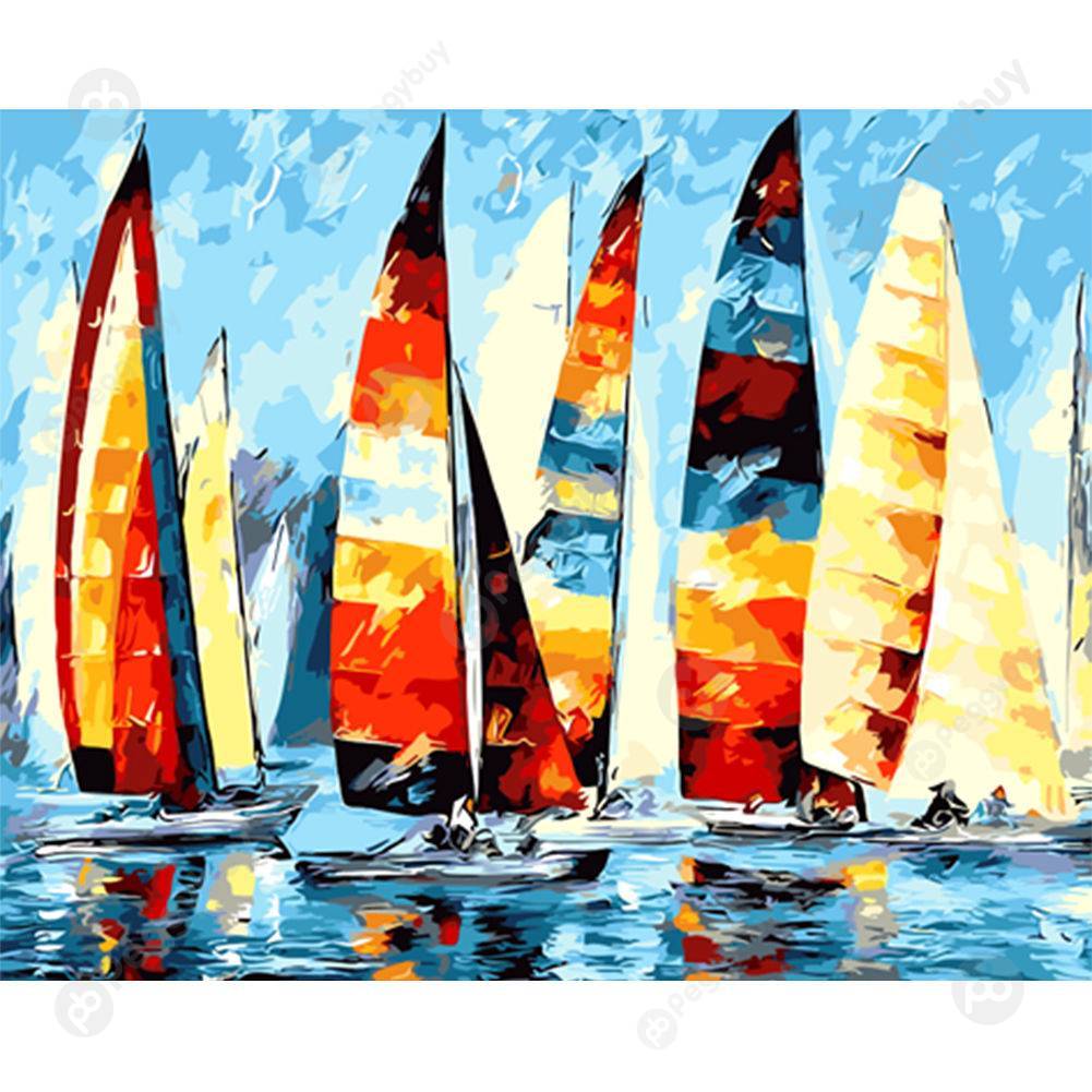 

40*50CM Paint By Numbers-Sailing Boat, 501 Original