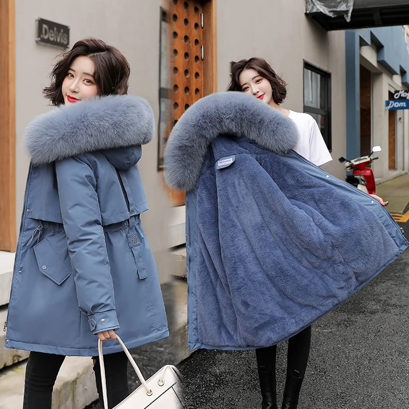 Toloer Tide Style To Overcome The Women's Short Style 2023 Winter New Korean Version Loose Fashion Big Wool Collar And Thick Plush Casual Cotton-Padded Clothes-Outfit Ideas