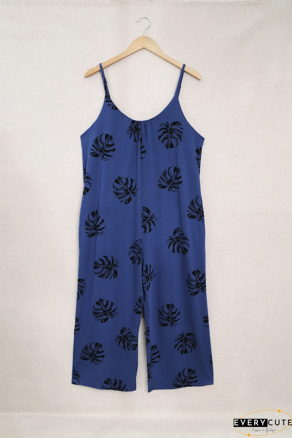 Print Spaghetti Strap Wide Leg Jumpsuit