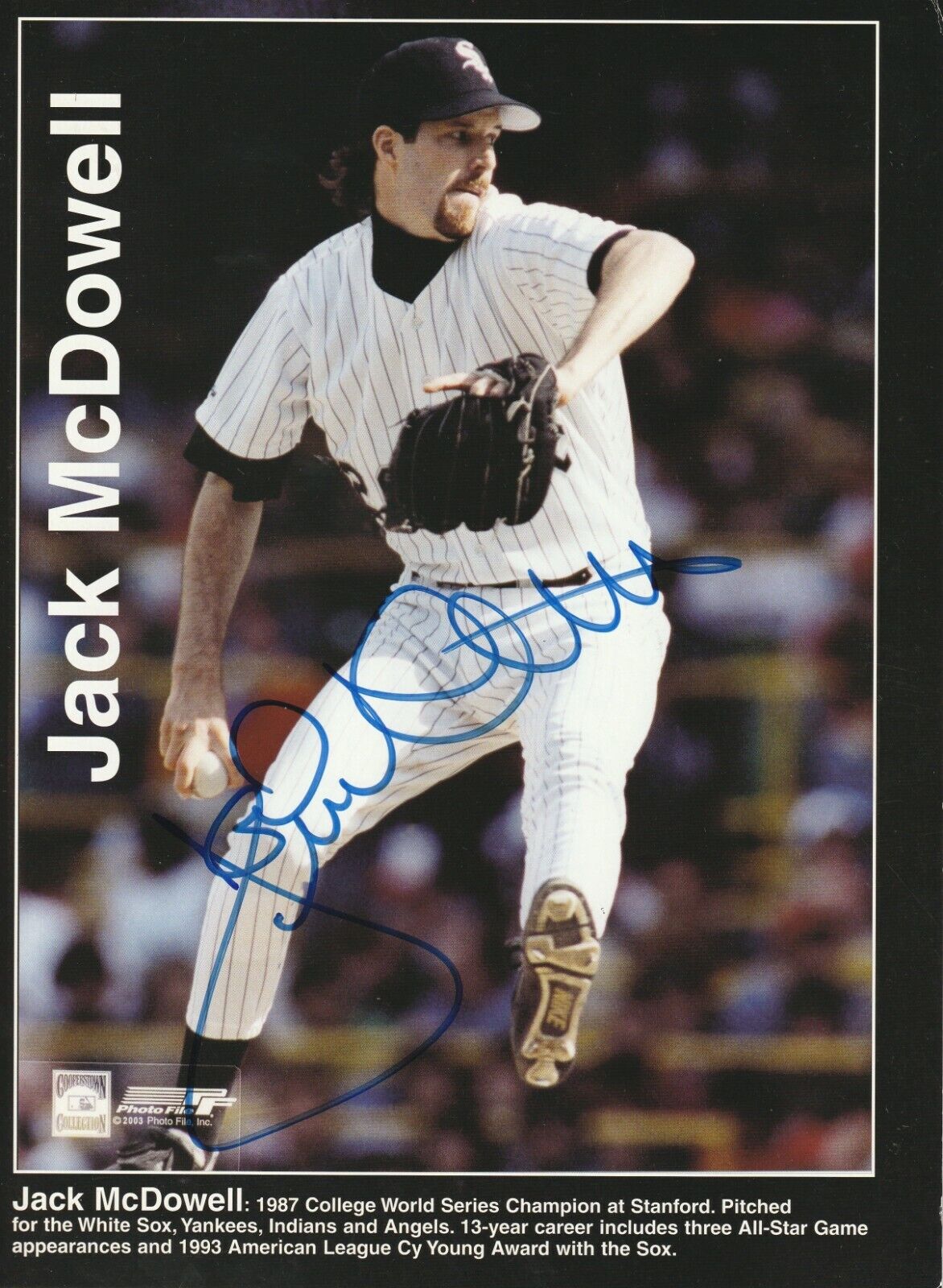 JACK McDOWELL Signed Chicago WHITE SOX 8.5x11 Photo Poster painting + COA