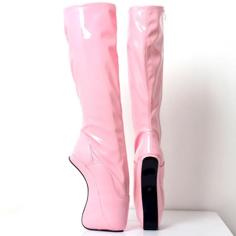 VCSHOES 7.09in High Height Women's Party Boots Hoof Heels Knee-High Boots US Size 6-14 No.MT1826