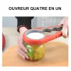 Ouvre Bocal Multifonctionnelle 4 en 1 Ouvre Bouteille